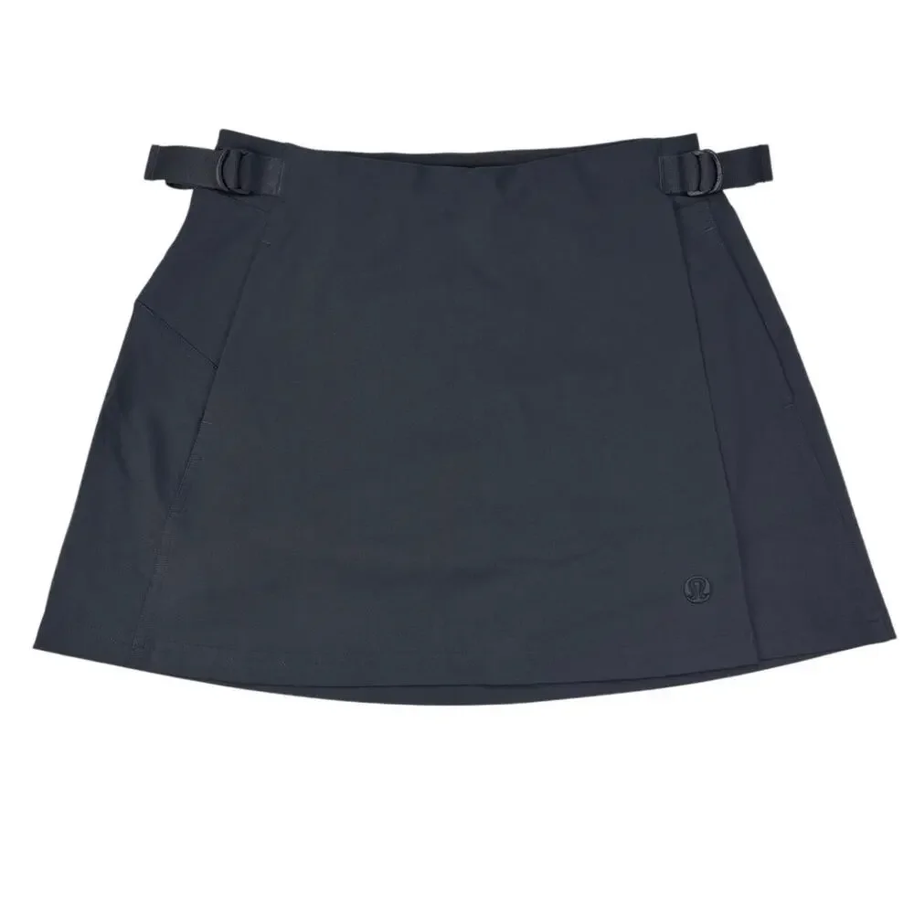LULULEMON Wrap-Front Mid-Rise Golf Skirt Size 4 Black